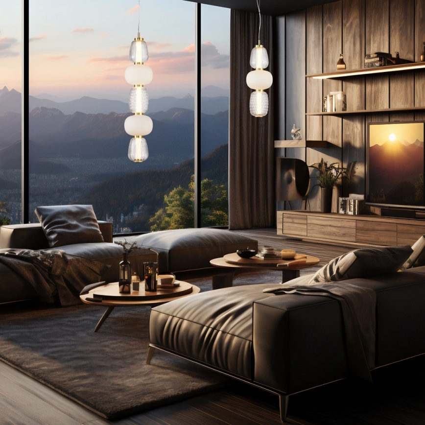 Candelabro suspenso LED CARO LED/28W/230V dourada