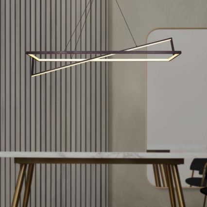 Candelabro suspenso LED com regulação LED/45W/230V 3000K 114 cm preto