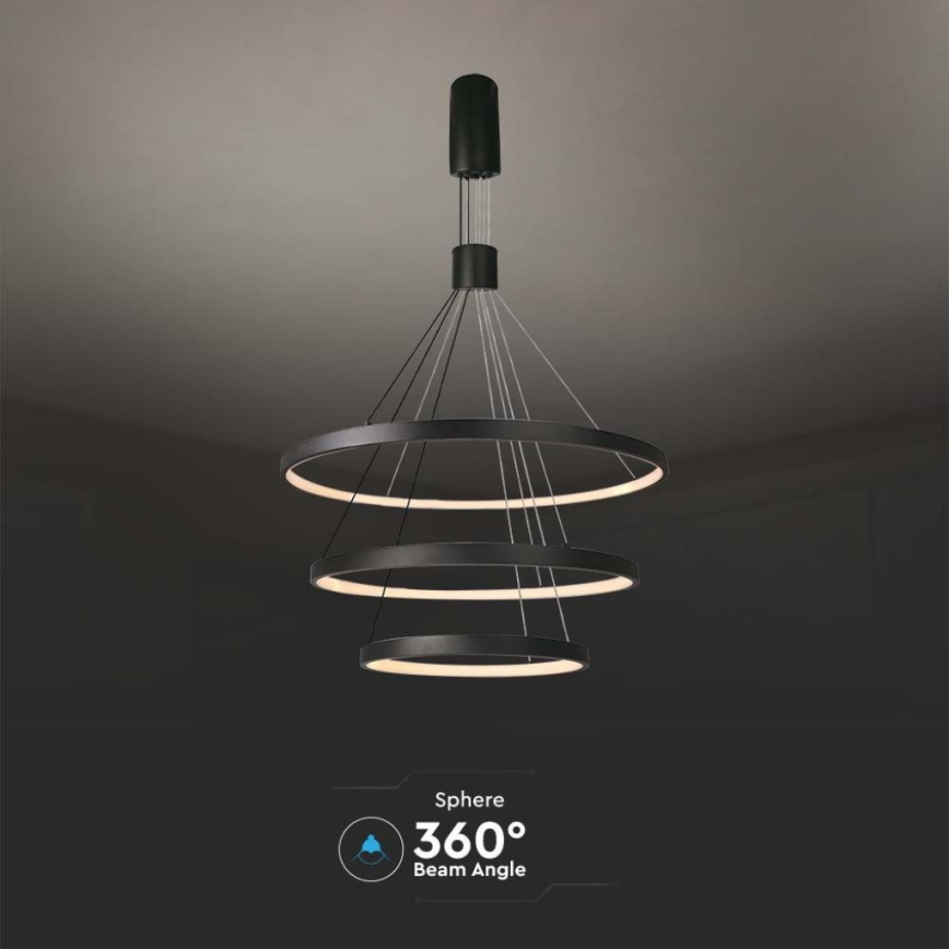 Candelabro suspenso LED com regulação LED/46W/230V 3000K preto