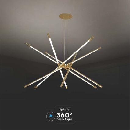 Candelabro suspenso LED com regulação LED/50W/230V 3000K dourada