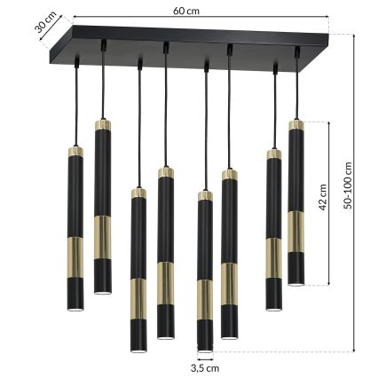 Candelabro suspenso LED DALLAS 8xGU10/3W/230V