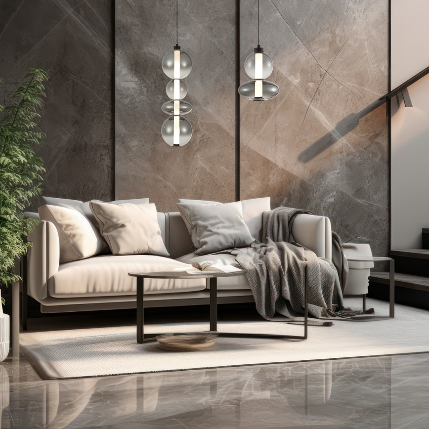 Candelabro suspenso LED DAPHNE LED/12W/230V cinzento