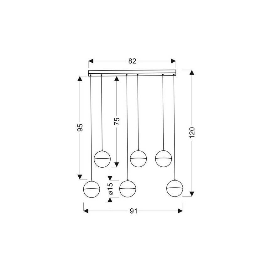 Candelabro suspenso LED FURNI 6xLED/5W/230V