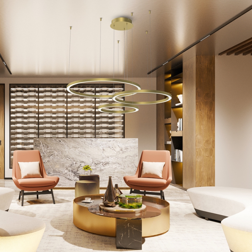 Candelabro suspenso LED GALAXIA LED/85W/230V dourada