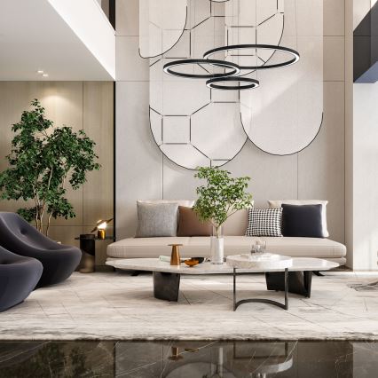 Candelabro suspenso LED GALAXIA LED/85W/230V preto