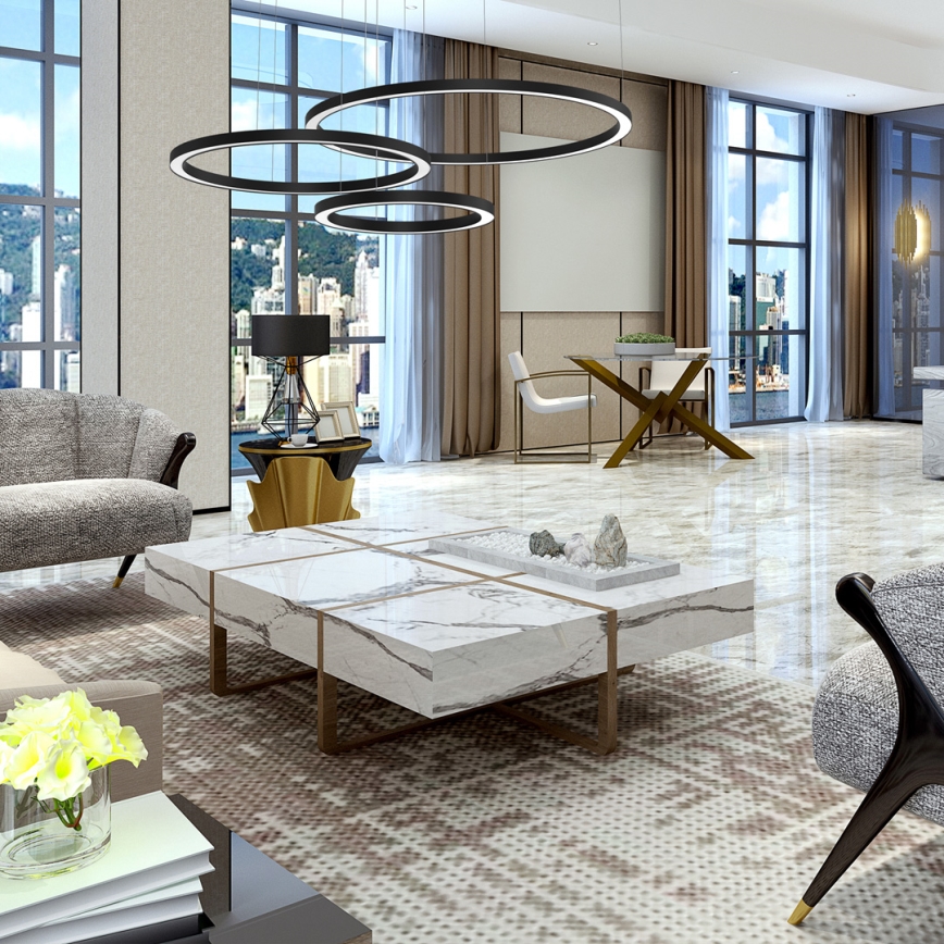 Candelabro suspenso LED GALAXIA LED/85W/230V preto