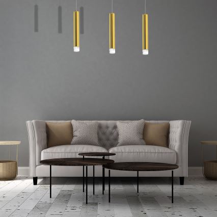 Candelabro suspenso LED GOLDIE 3xLED/15W/230V dourado