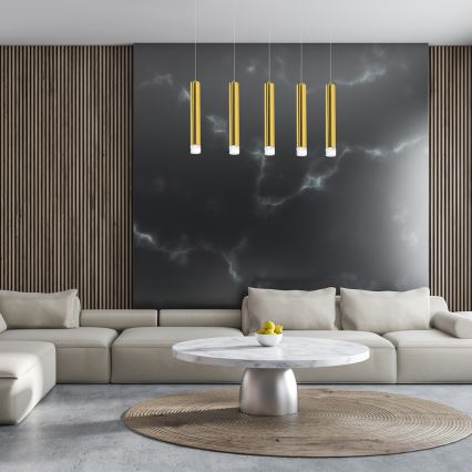 Candelabro suspenso LED GOLDIE 5xLED/25W/230V dourado