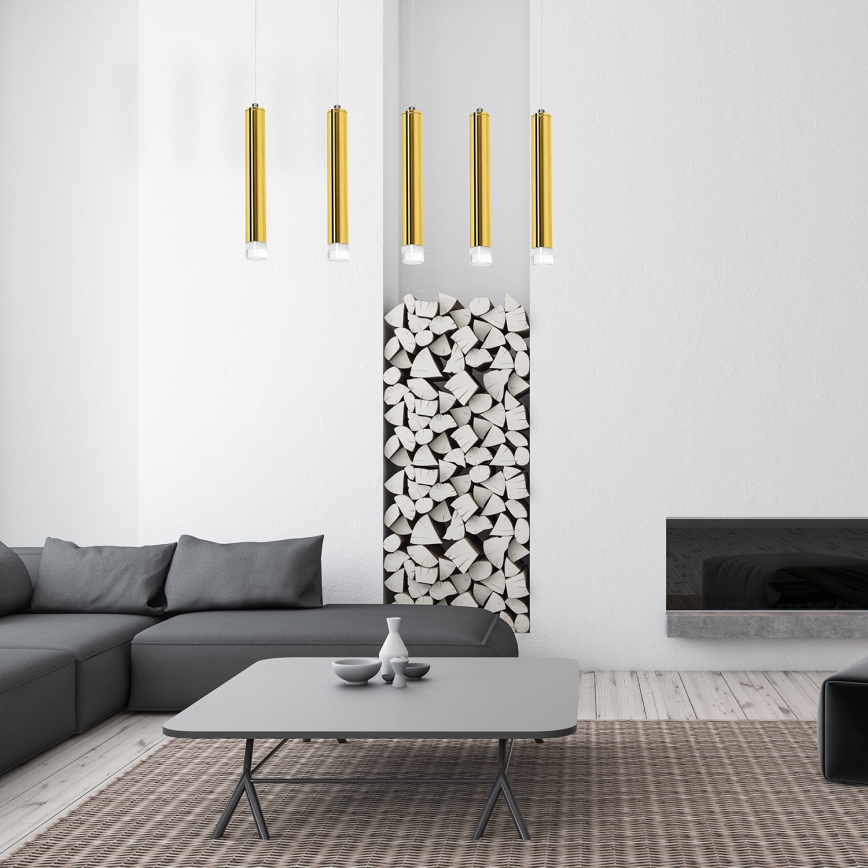 Candelabro suspenso LED GOLDIE 5xLED/25W/230V dourado