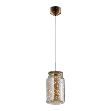 Candelabro suspenso LED JAR LED/5W/230V cobre/madeira
