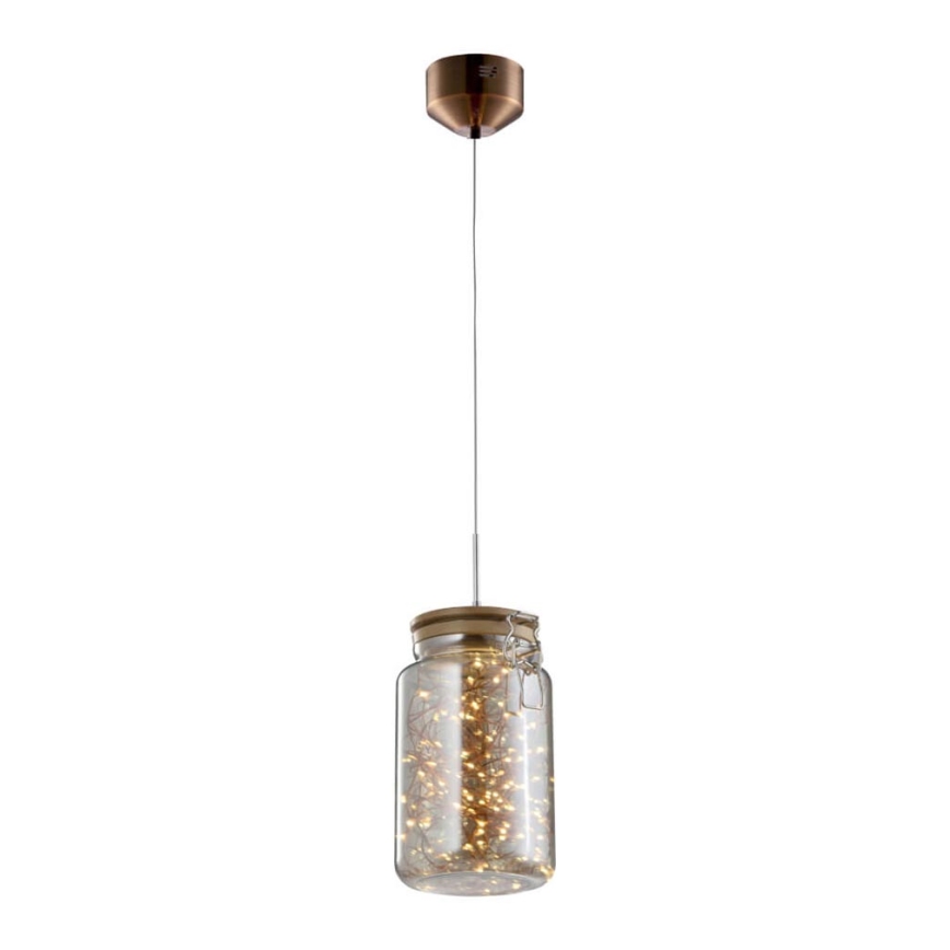 Candelabro suspenso LED JAR LED/5W/230V cobre/madeira