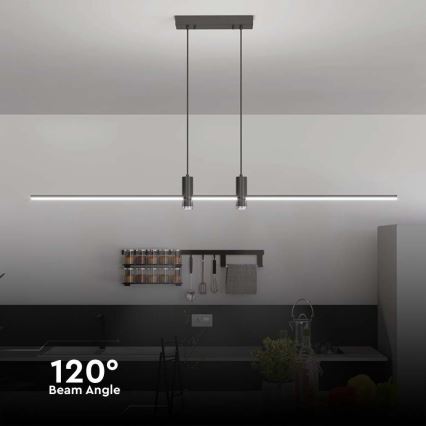 Candelabro suspenso LED LED/19W/230V 4000K preto