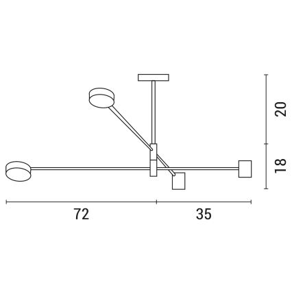 Candelabro suspenso LED LED/24W/230V 3000K preto