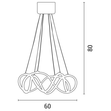 Candelabro suspenso LED LED/54W/230V 3000/4000/6000K dourada