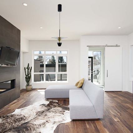 Candelabro suspenso LED LED/9W/230V 4000K preto/dourada