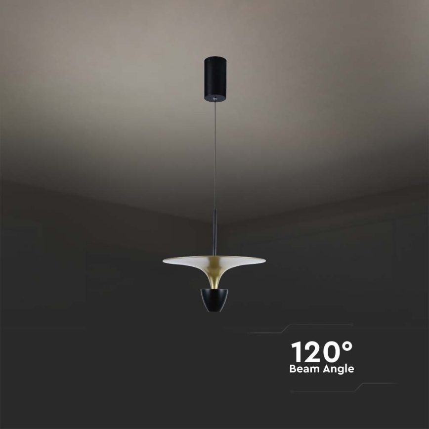 Candelabro suspenso LED LED/9W/230V 4000K preto/dourada
