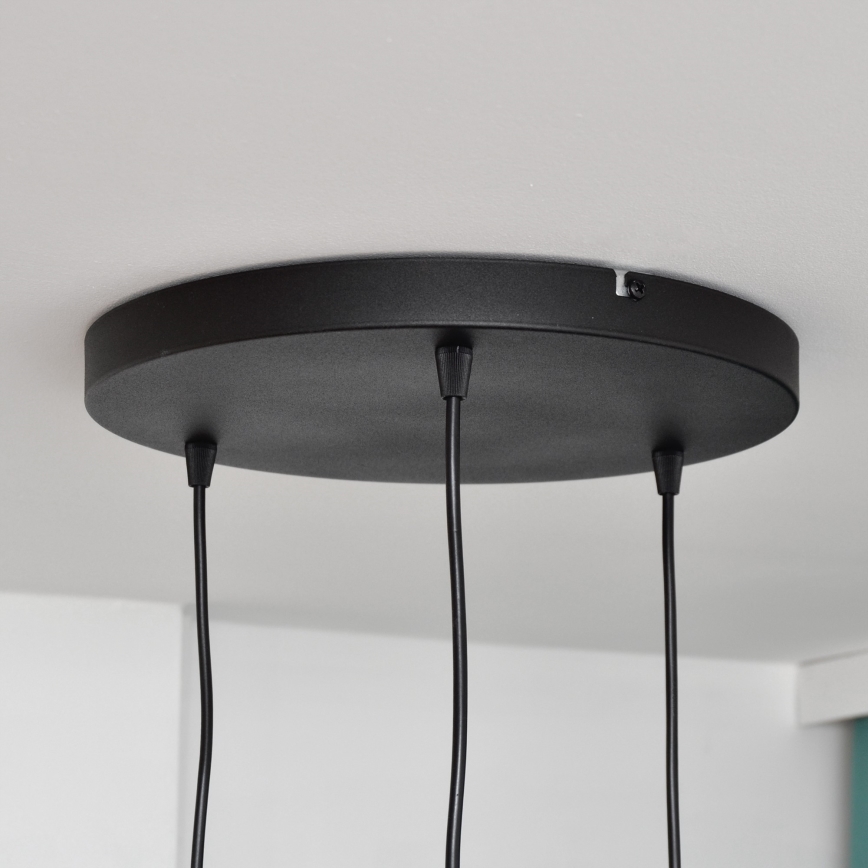 Candelabro suspenso LED MERCURE 3xE27/15W/230V ø 50 cm preto