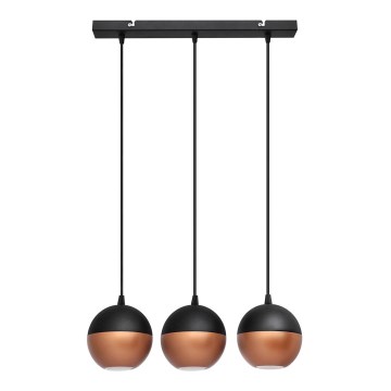 Candelabro suspenso LED MIDWAY 3xGU10/4,8W/230V preto/cobre