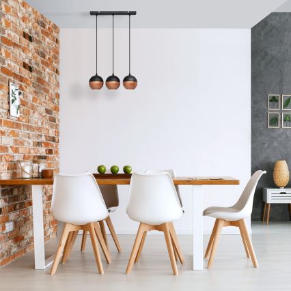 Candelabro suspenso LED MIDWAY 3xGU10/4,8W/230V preto/cobre