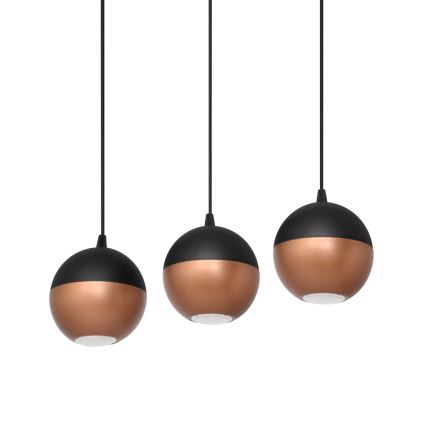 Candelabro suspenso LED MIDWAY 3xGU10/4,8W/230V preto/cobre