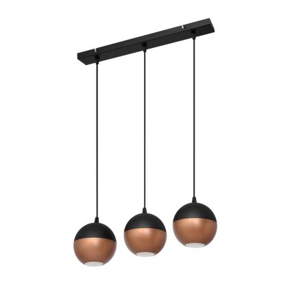 Candelabro suspenso LED MIDWAY 3xGU10/4,8W/230V preto/cobre