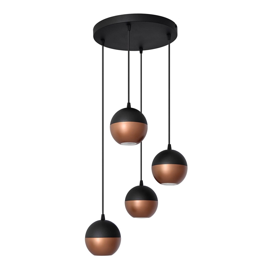 Candelabro suspenso LED MIDWAY 4xGU10/4,8W/230V preto/cobre