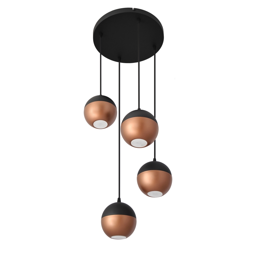 Candelabro suspenso LED MIDWAY 4xGU10/4,8W/230V preto/cobre