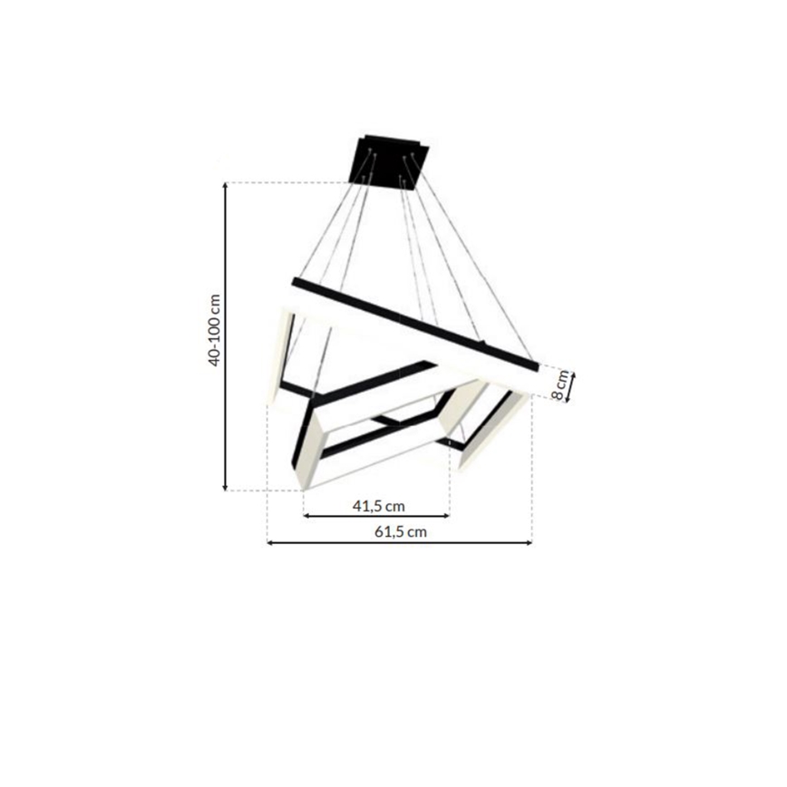 Candelabro suspenso LED NERO 2xLED/80W/230V