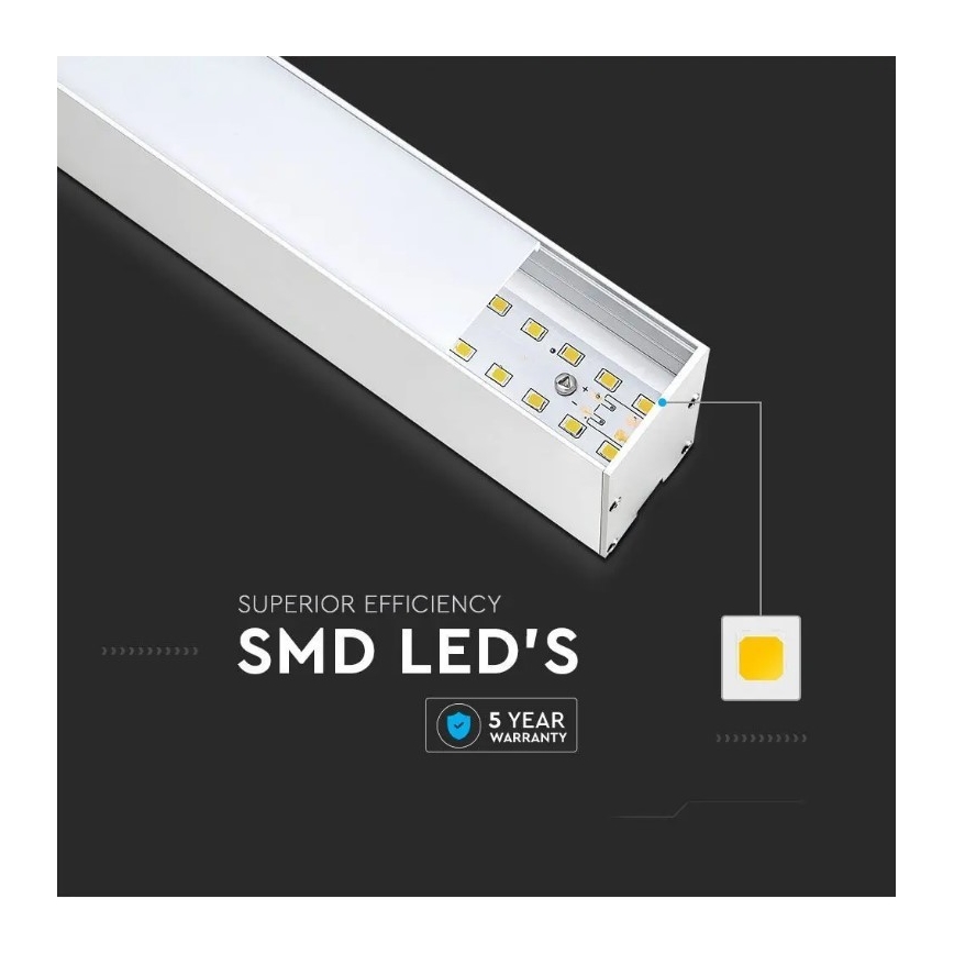 Candelabro suspenso LED SAMSUNG CHIP LED/40W/230V 6400K branco