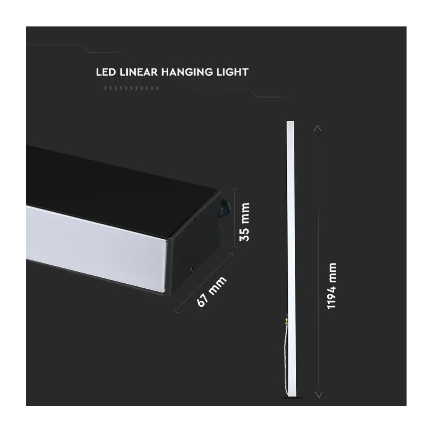 Candelabro suspenso LED SAMSUNG CHIP LED/40W/230V 6400K preto