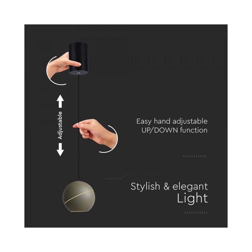 Candelabro suspenso LED táctil LED/8,5W/230V 3000K cinzento