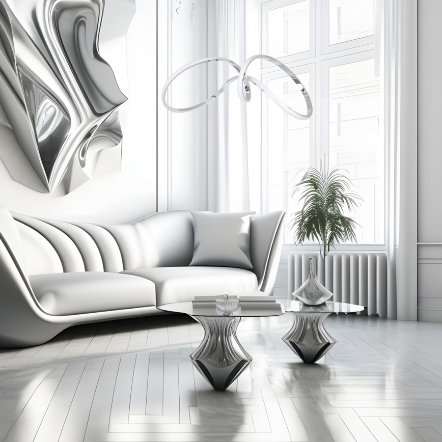 Candelabro suspenso LED TESORO LED/48W/230V cromado brilhante