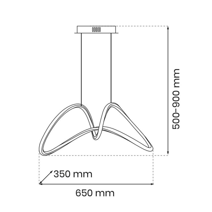 Candelabro suspenso LED TESORO LED/48W/230V dourado