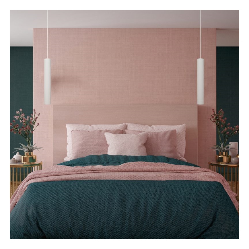 Candelabro suspenso LED TUBA 1xGU10/4,8W/230V branco