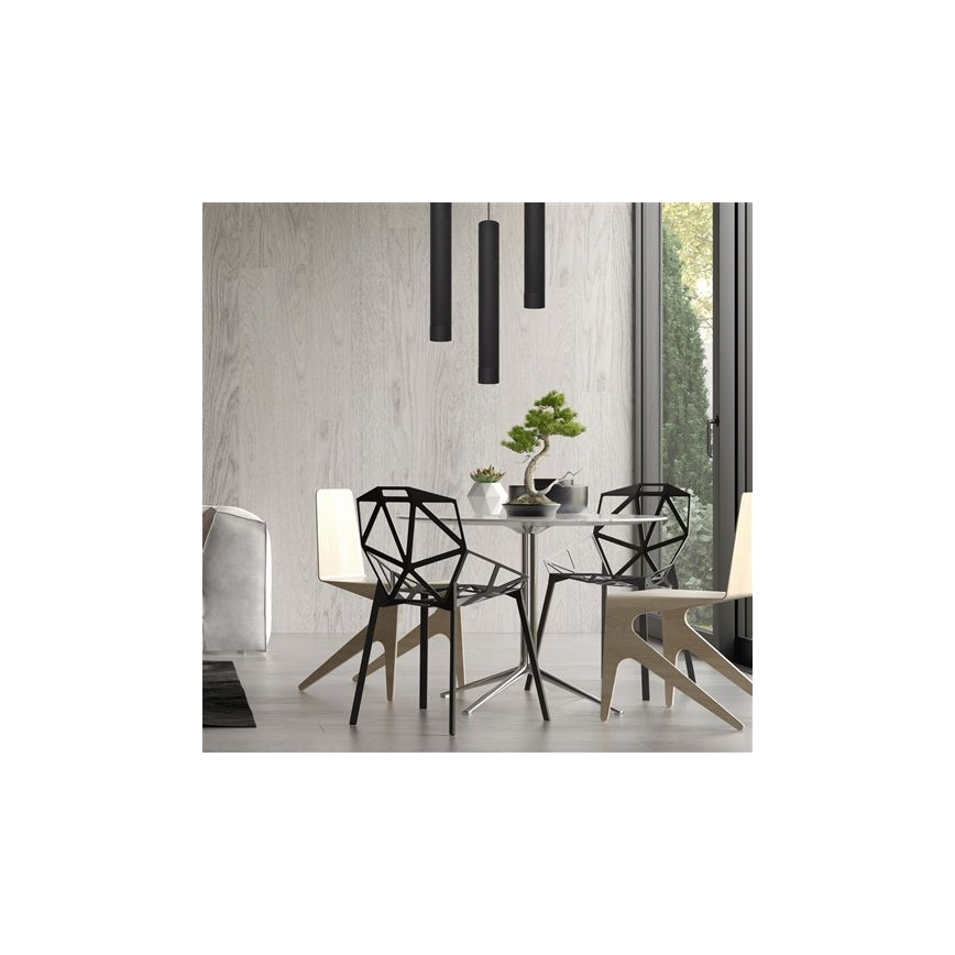 Candelabro suspenso LED TUBA 1xGU10/4,8W/230V preto