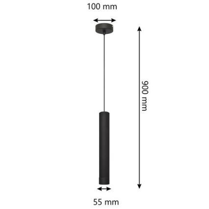 Candelabro suspenso LED TUBA 1xGU10/4,8W/230V preto