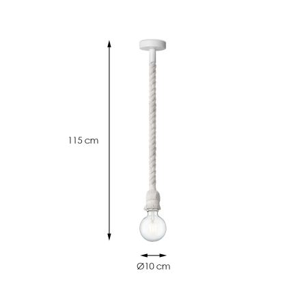 Candelabro suspenso LEONARDO ROPE 1xE27/10W/230V branco