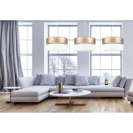 Candelabro suspenso LIMA 1xE27/60W/230V branco/dourado