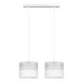 Candelabro suspenso LIMA 2xE27/60W/230V prateado/branco
