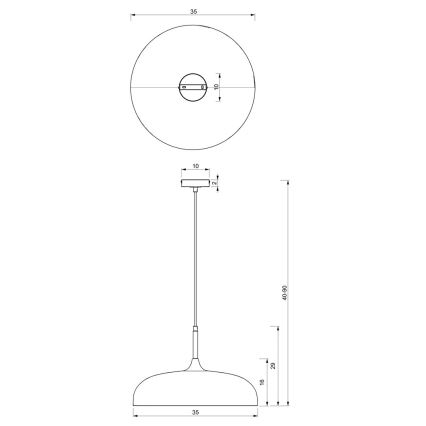 Candelabro suspenso LINCOLN 1xE27/60W/230V d. 35 cm verde