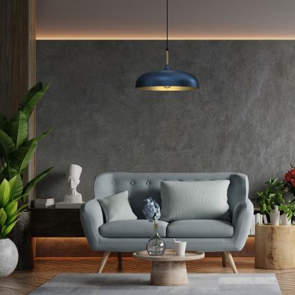 Candelabro suspenso LINCOLN 1xE27/60W/230V d. 45 cm azul