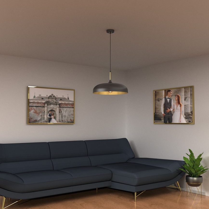 Candelabro suspenso LINCOLN 1xE27/60W/230V d. 45 cm preto