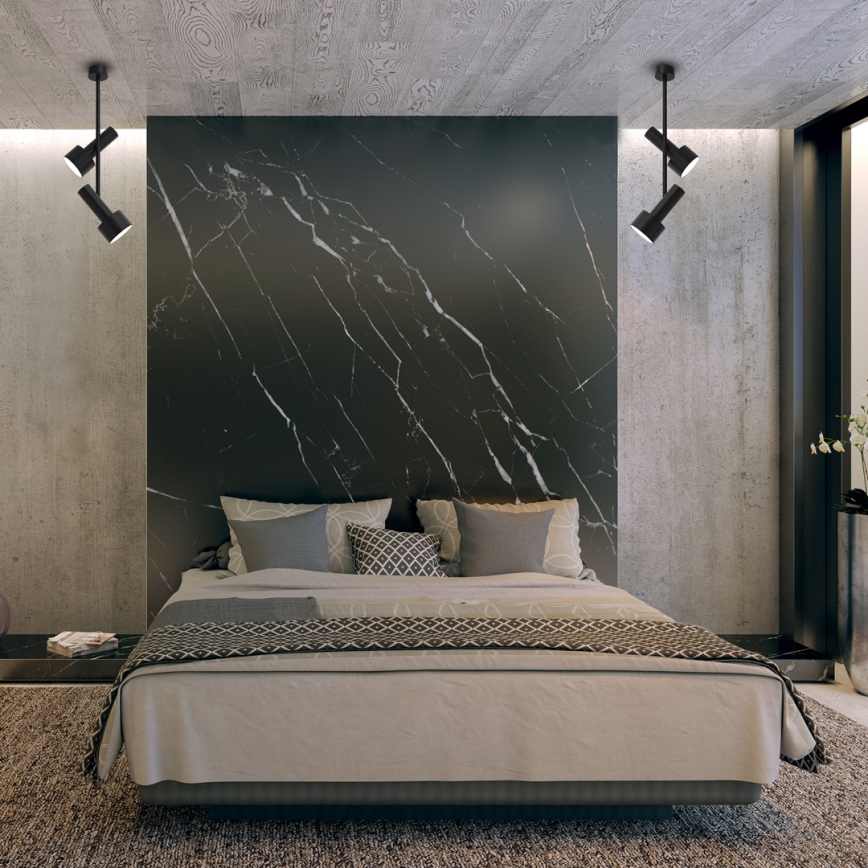 Candelabro suspenso LINTERNA 2xGX53/12W/230V preto