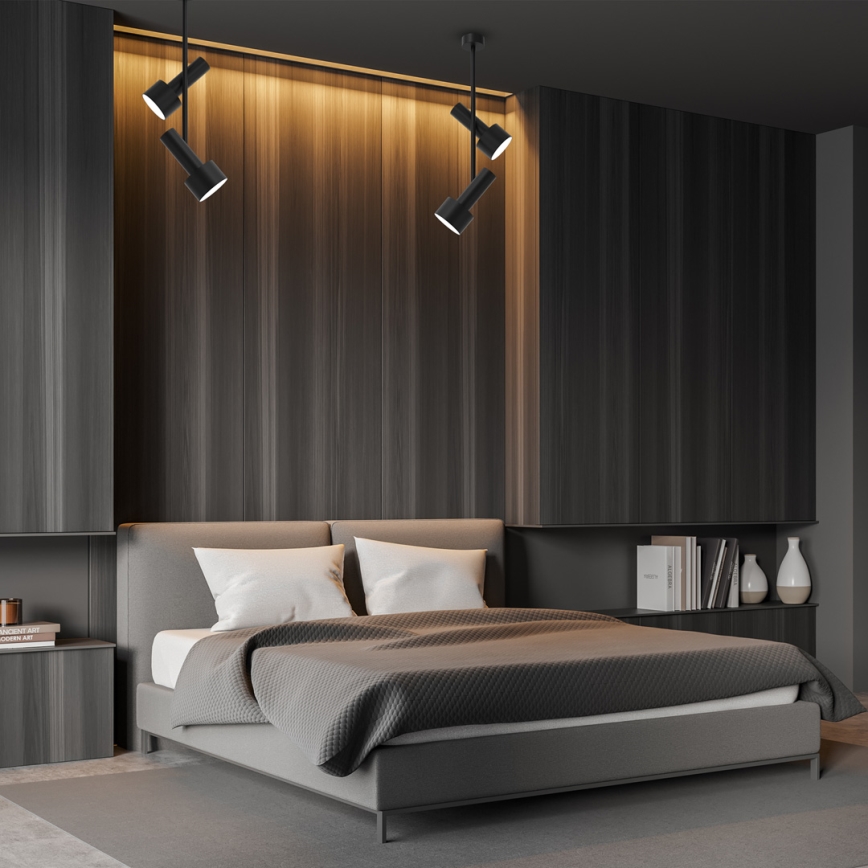 Candelabro suspenso LINTERNA 2xGX53/12W/230V preto