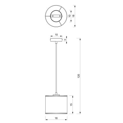 Candelabro suspenso LOFT SHADE 1xE27/60W/230V diâmetro 18 cm preto