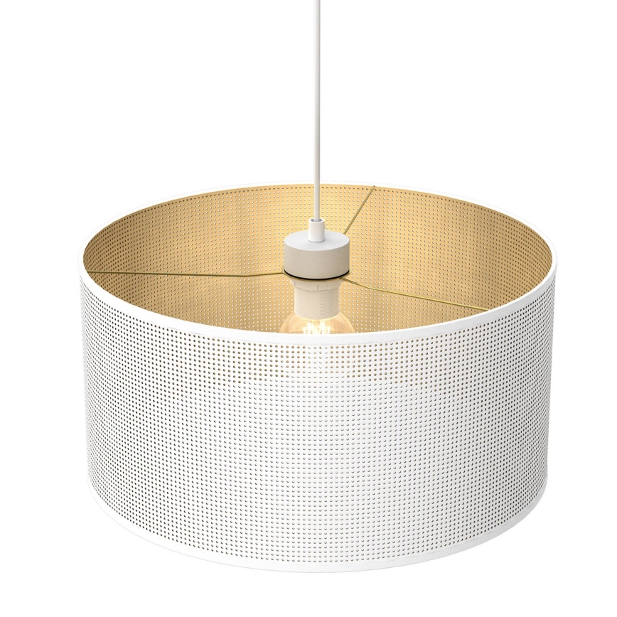 Candelabro suspenso LOFT SHADE 1xE27/60W/230V diâmetro 40 cm branco/dourado