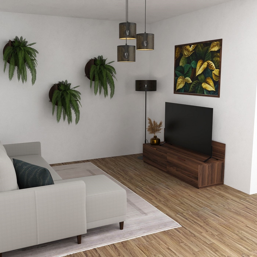 Candelabro suspenso LOFT SHADE 3xE27/60W/230V preto/dourado