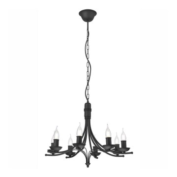Candelabro suspenso LUCY 8xE14/60W/230V preto