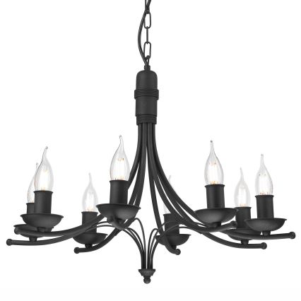 Candelabro suspenso LUCY 8xE14/60W/230V preto
