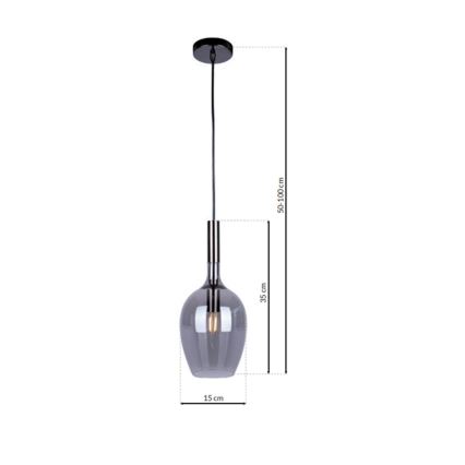 Candelabro suspenso LUGANO 1xE14/40W/230V cinzento